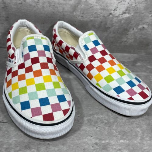 VANS Multi Color Checkered Slip On Women's Flats Loafers Size 7