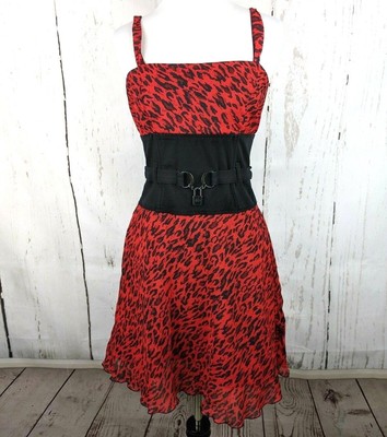 red cheetah print dress