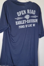 Harley Davidson Performance Motorcycles Men's Large Blue Open Road Biker T-Shirt