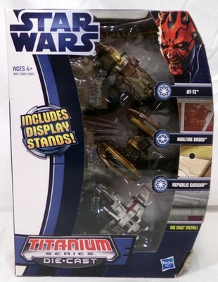 Star Wars AT-TE Hailfire Droid Republik Gunship Titan Series Fahrzeug 3er-Set