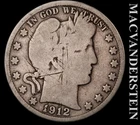 1912 Barber Half Dollar- Silver- Scarce Better Date- No Reserve #L5633