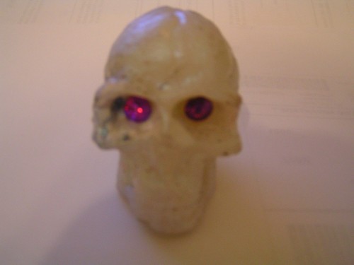 Skull shift knob 3/8-16 thread size bone colored with red jewel eyeCool ...