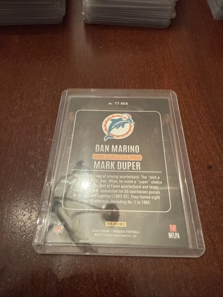 2024 Panini Phoenix - Treasured Tandems Dan Marino, Mark Duper #TT-MIA - Image 2 of 2