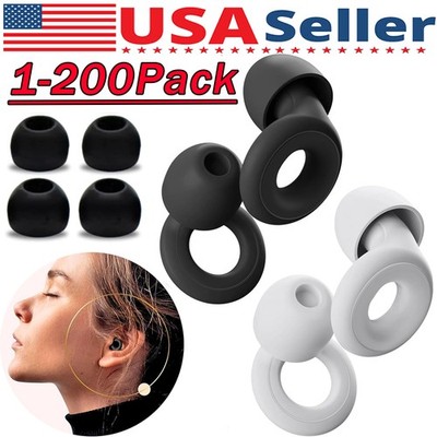 Reusable Silicone Ear Plugs Noise Cancelling Earplugs Protector Study Sleep Swim