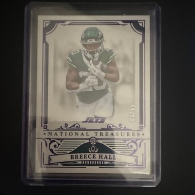 Panini 2024 National Treasures Breece Hall New York Jets #77 Purple /75