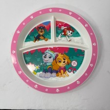 Pink Paw Patrol Childs Plastic 6  Divided Plate Chase Marshall Skye Everest