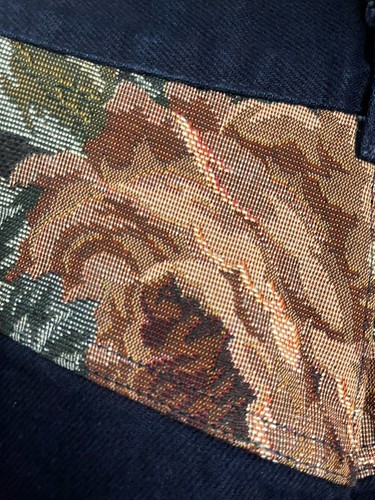 Vintage Roughrider Long Jean Skirt Bareback High Rise Western Floral Womens 32'' - Picture 7 of 12