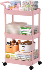 Plastic Diaper Caddy Pink Baby Organizer Storage for Nursery Changing Table