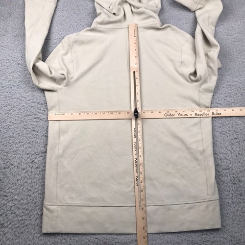 Lululemon Shift Stitch Hoodie Mens M Natural Ivory Waffle Knit Pullover - Picture 4 of 7