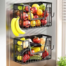 Heavy Duty Magnetic Shelf Basket for Fridge 2-Pack , Foldable Magne... Fast Ship