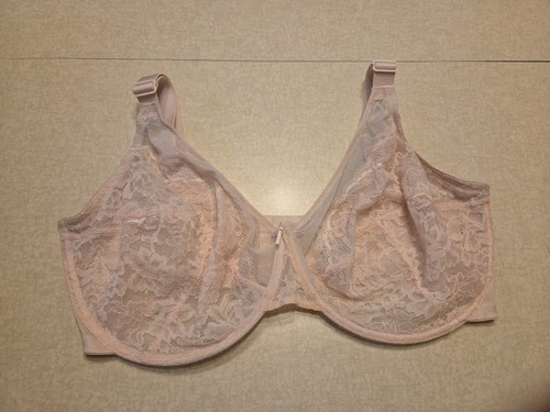HSIA Bra 38I Unlined Full Coverage Pink Floral Lace Underwire