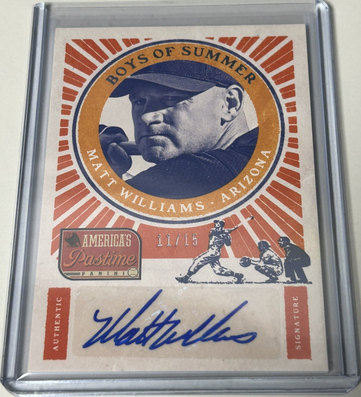MATT WILLIAMS 2013 Panini America's Pastime Boys of Summer #BSMW Autograph 11/15