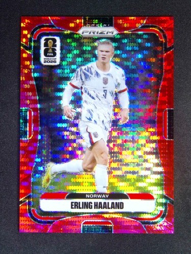2026 Panini Prizm FIFA World Cup Erling Haaland #333 Norway Preferred Red /75