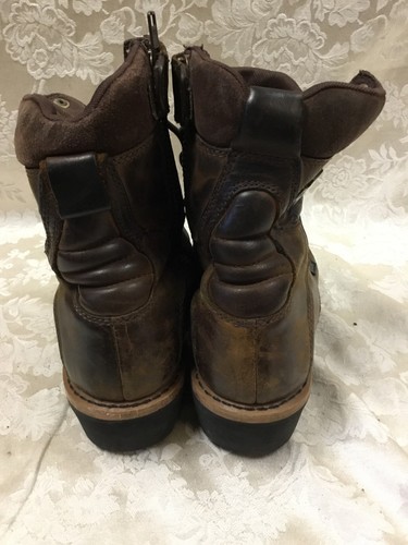 Harley Davidson Motorcycle Boots 11 Brown Combat Logger Lace Buckle Ankle zipper - Picture 5 of 12