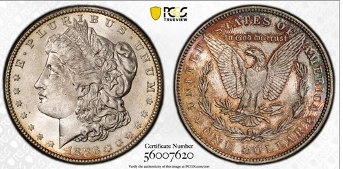 1886 Morgan Dollar PCGS MS64 NICE REVERSE TONING!! # 0523