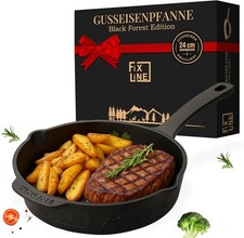 FIXLINE® Gusseisenpfanne 24cm Black Forest Edition Pfanne Induktion 24cm IIWahl