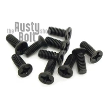 M3 x 8mm, Phillips Flat Head Screws, Steel, Black
