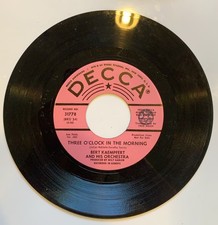 Bert Kaempfert Three O'Clock In the Morning Decca 45 RPM Promo