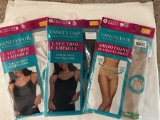 LOT Of 3 VANITY FAIR Large 2 Lace Trim Camisole&1 Beige Smoothing Seamless Brief