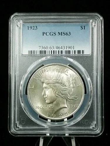 1923 $1 Peace Silver Dollar PCGS MS63 #6792
