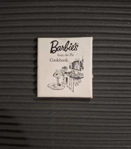 Vtg Barbie Learns to Cook Easy As Pie Cookbook Cardboard Mattel Hostess set