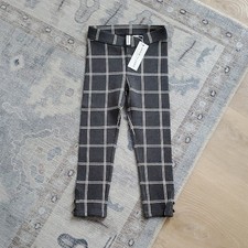 NWT Janie and Jack Toddler Girls Gray Plaid Pants Sz4