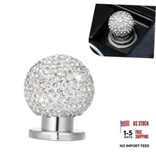 Bling Car Push Start Button Cover, Sparkly Rhinestone Round Ball 1 PC White
