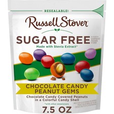 Russell Stover Sugar Free Chocolate Candy Coated Peanut 7.5 Ounce,