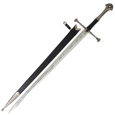 Elven Warrior Fantasy Sword Stainless Steel Leather Handle Cosplay Display Piece
