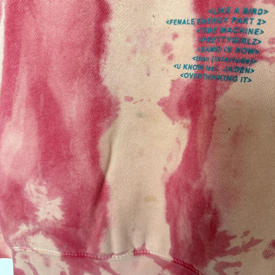 Sudadera con Capucha Willow Smith M Rosa Tie Dye Gráfico Pullover Álbum Gira Banda Mercancía Sudadera con Capucha Foto 4 de 4
