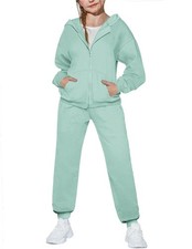 Girls Fall Outfits Tracksuits 2 Piece Sets Long Sleeve Zip Up Hoodie Sweatshi...