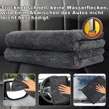2X Auto 1200GSM Mikrofasertuch Poliertuch Trockentuch Microfaser 60x40cm
