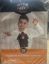 Kids Glow In The Dark Vampire Accessory Kit Halloween Costume Teeth One Size