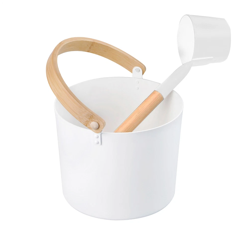 Cubo de sauna de aluminio 7L con cucharón barril de sauna ligero de gran capacidad Foto 4 de 4