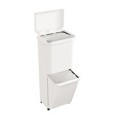 Kitchen Rubbish Waste Bin Recycling Dual Multi Compartment Pedal Dustbins Wheels
