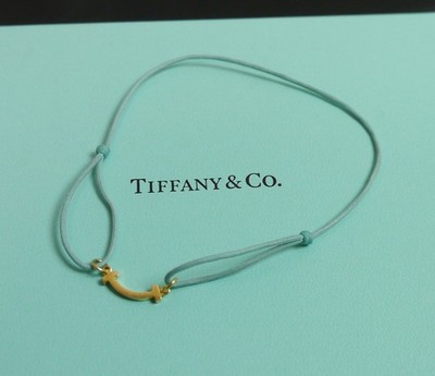 Authentic Tiffany & Co. Bracelet Smile Cord 750 K18 Yellow Gold