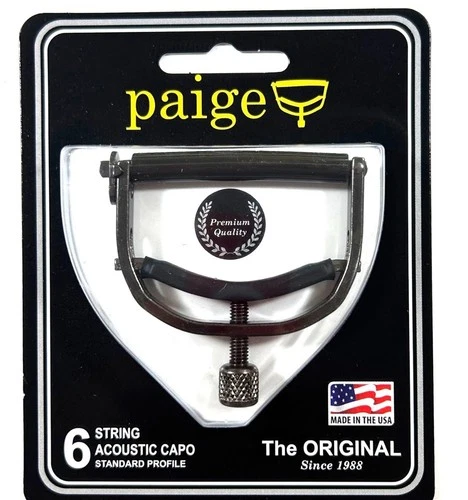 Paige Guitar Capo 6 string Black P6E Original Series Smokey Black