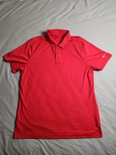 Nike Dri-Fit Victory Emboss Polo Shirt Mens Sz XL Red Geometric Lightweight NEW