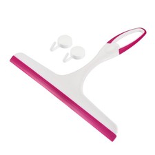 Tergi Glass Shower Wiper with 2 Hooks, Red