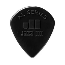 6 Pack Black PLECTRUM Jazz III Picks Nylon Stiffo High Quality Gripping Surface