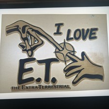 Vtg 1980s I Love E.T. Extra Terrestrial Movie Iron On Transfer NOS Real deal