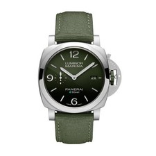 Panerai Luminor Marina 44mm Esteel Green Leather Band Green Dial Mens Pam01356 Panerai Luminor Marina 44mm Esteel Green Leather Band Green Dial Mens Pam01356