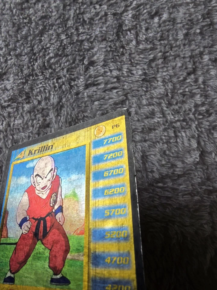 DBZ Dragon Ball Z Gold FOIL Krillin P6 CCG Promo Limited Saiyan Saga HP - Image 3 of 4
