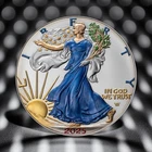 2025 American Silver Eagle True Blue Liberty 1 oz Colorized Art Coin with COA