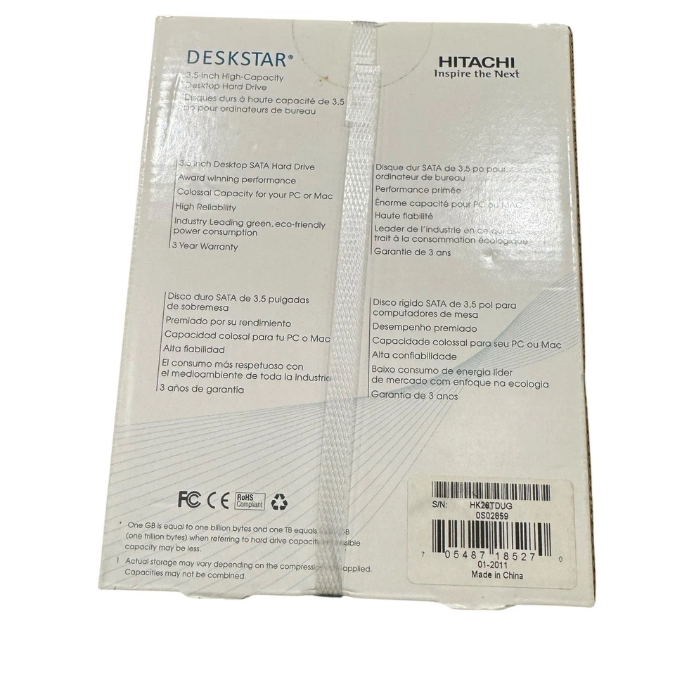 Hitachi Deskstar 500GB 7200 RPM hard drive factory sealed - Image 2 of 3