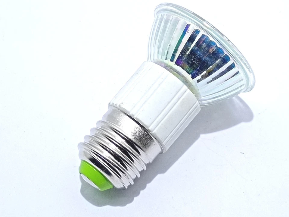 LAMPADINA LED E27 50W FARETTO INCASSO DICROICA 5W 48 SMD 3528 BIANCO CALDO PV - Immagine 3 di 4