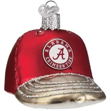 Old World Christmas Blown Glass Ornament, Alabama Baseball Cap