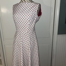bettie page dress large red white polka dot