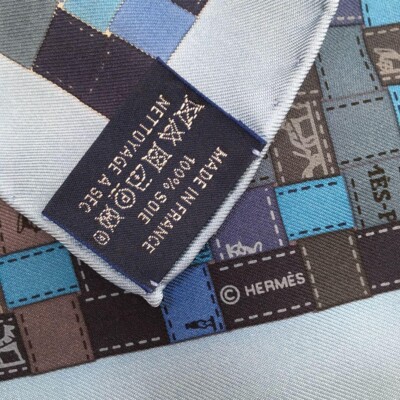 Hermes Bolduc Au Carre Scarf Carre 90 Silk Pink Blue Navy Women