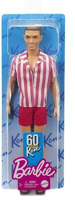 Ken 60th Anniversary Doll Throwback Retro Beach Look Swimsuit Mattel GRB42 